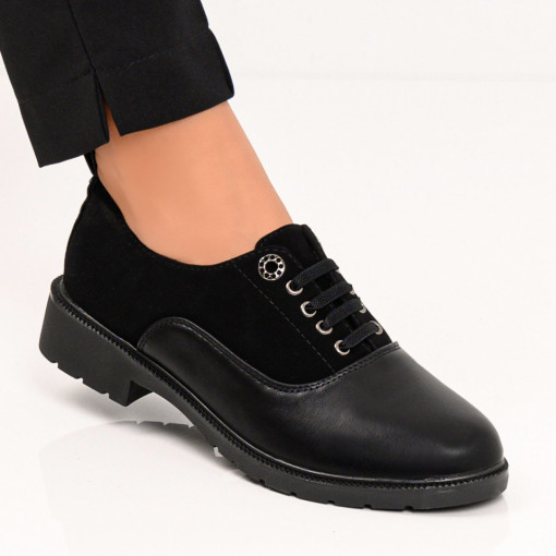 Pantofi casual dama, Pantofi casual dama negri cu siret MDL05980 - modlet.ro