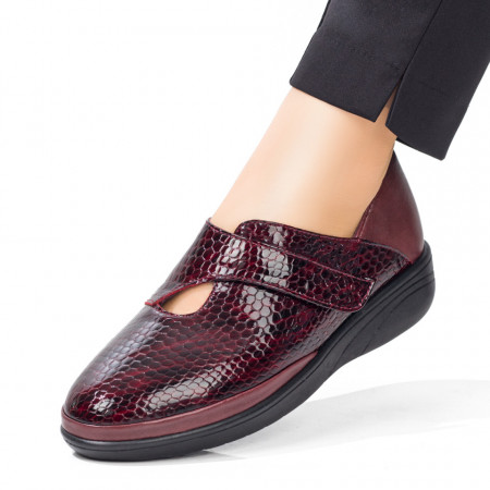 Pantofi casual dama visinii cu scai din Piele Naturala MDL00129