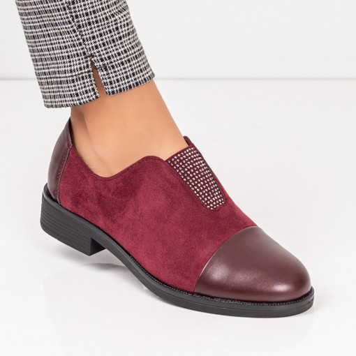 Pantofi casual dama visinii din material textil MDL01681
