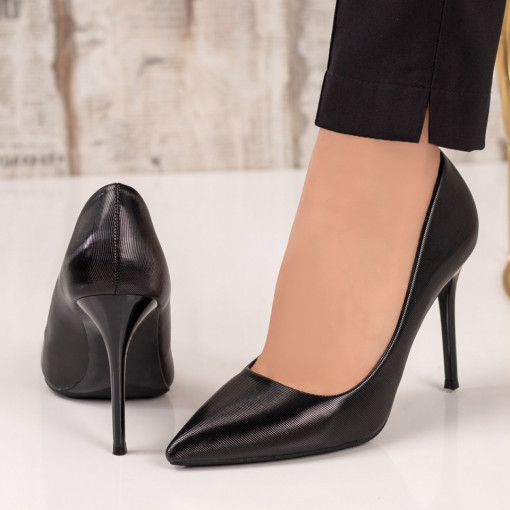 Pantofi cu toc inalt dama negri Stiletto MDL03689