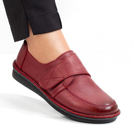 Pantofi dama casual rosii inchidere cu scai MDL08136