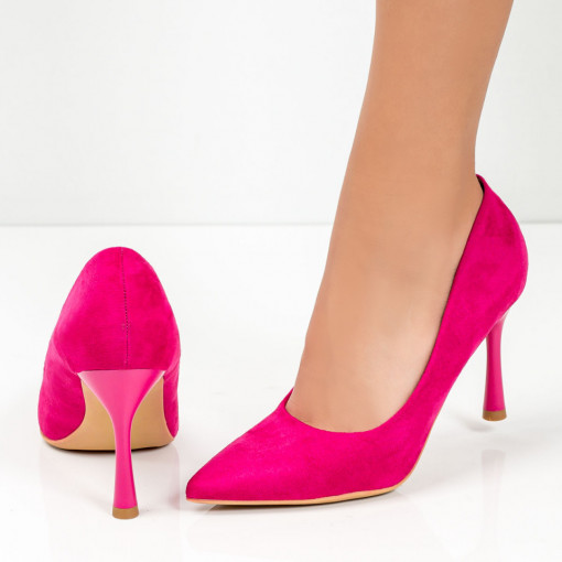 Pantofi Stiletto trendy, Pantofi dama roz cu toc clepsidra MDL04225 - modlet.ro