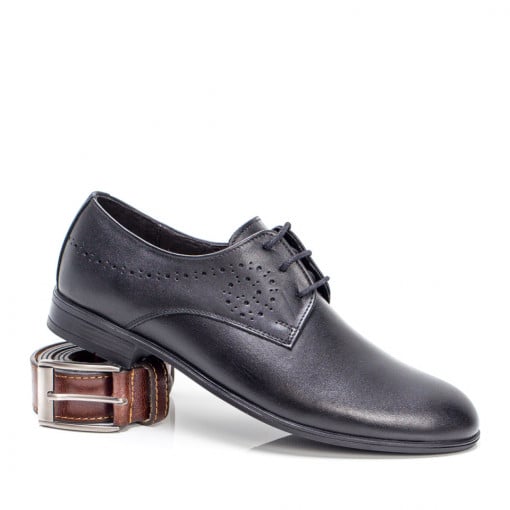 Barbati - Clasic, Pantofi eleganti negri barbati din Piele MDL03879 - modlet.ro