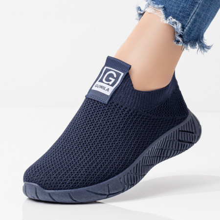 Adidasi dama, Pantofi sport dama din material textil albastri MDL08073 - modlet.ro