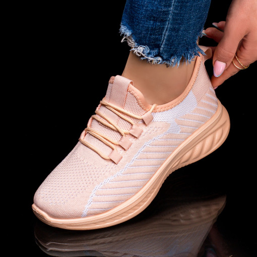 Pantofi sport clasici dama, Pantofi sport dama roz din material textil MDL03775 - modlet.ro