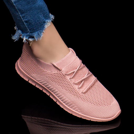 Pantofi sport dama roz din material textil MDL04708