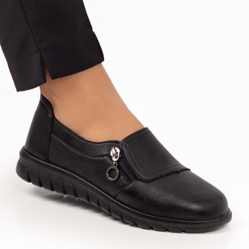 Pantofi casual dama, Pantofi casual dama negri cu fermoar MDL06082 - modlet.ro
