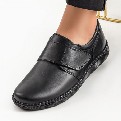 Pantofi dama casual - Piele naturala, Pantofi dama negri casual din Piele MDL06389 - modlet.ro