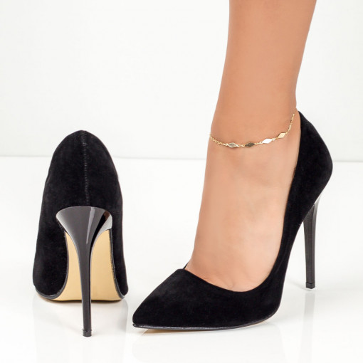 Pantofi dama negri Stiletto cu toc subtire MDL05564