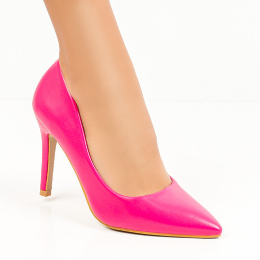 Pantofi cu toc, Pantofi dama stiletto roz eleganti MDL06919 - modlet.ro
