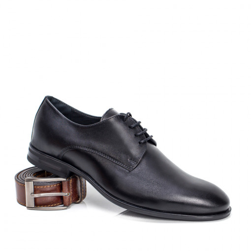 Pantofi eleganti barbatesti din piele, Pantofi eleganti barbati negri din Piele naturala MDL03702 - modlet.ro
