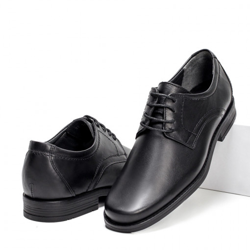 Pantofi barbati, Pantofi eleganti negri barbati din Piele MDL06407 - modlet.ro