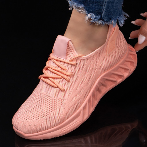 Pantofi trendy sport dama, Pantofi roz dama sport din material textil MDL04607 - modlet.ro
