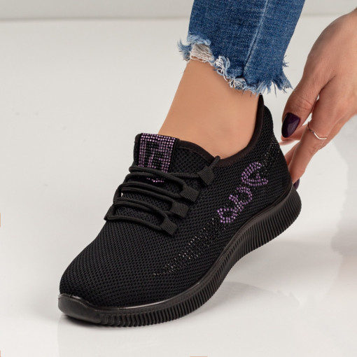 Pantofi sport dama mov cu negru MDL03337