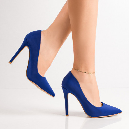 Pantofi Stiletto dama cu toc subtire albastru inchis MDL06492