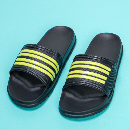 Papuci negru cu verde de plaja barbati MDL05330