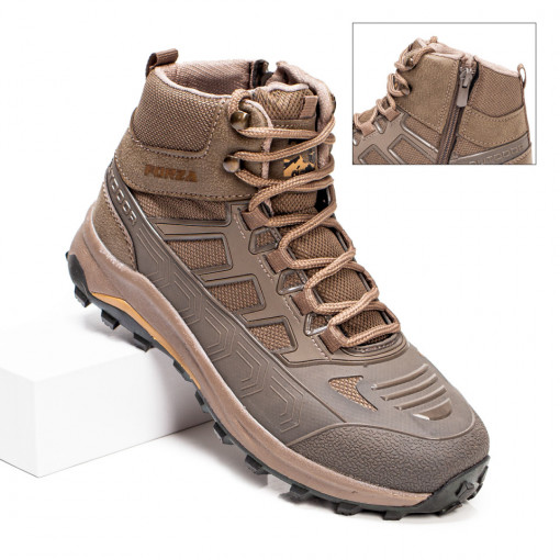 Ghete sport bej barbati cu fermoar si siret MDL07285