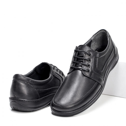 Pantofi casual piele barbati, Pantofi casual barbati negri din Piele MDL06402 - modlet.ro