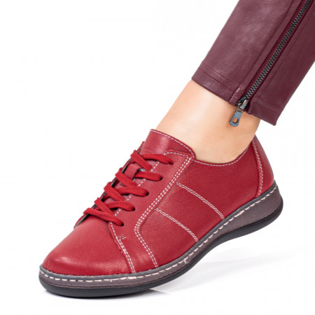 Pantofi casual dama rosii din Piele naturala MDL08377