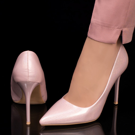 Pantofi Stiletto, Pantofi cu toc inalt dama roz Stiletto MDL03689 - modlet.ro