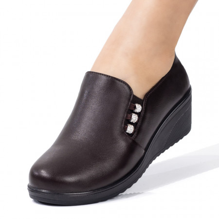 Reduceri  Pantofi casual, Pantofi dama casual cu platforma maro MDL08174 - modlet.ro