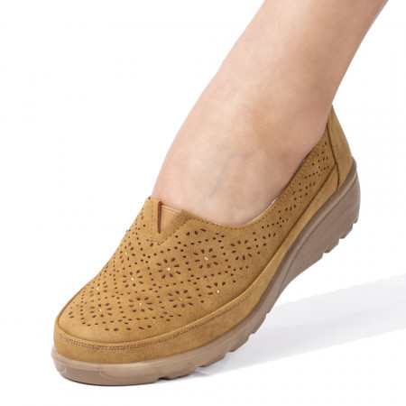 Reduceri  Pantofi casual, Pantofi dama casual perforati maro MDL08182 - modlet.ro