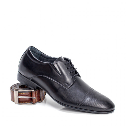 Pantofi barbati eleganti, Pantofi eleganti barbati negri din Piele naturala MDL03700 - modlet.ro