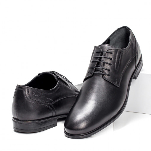 Pantofi eleganti clasici barbati, Pantofi eleganti negri barbati din Piele naturala MDL033915 - modlet.ro