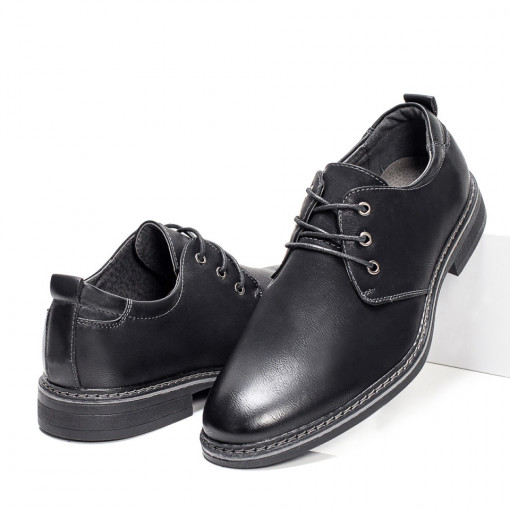 Noutati, Pantofi eleganti negri barbati MDL06076 - modlet.ro