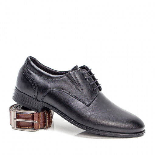 Pantofi eleganti barbatesti din piele, Pantofi negri eleganti din Piele barbati MDL03880 - modlet.ro