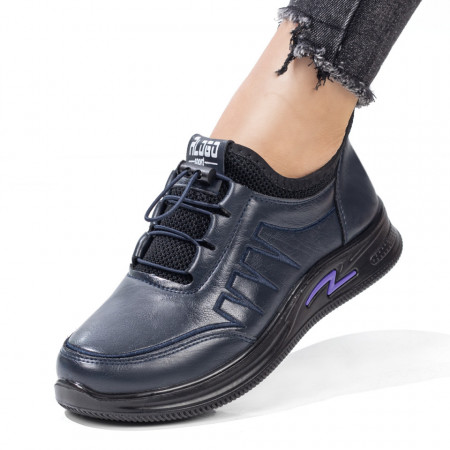 Pantofi sport dama cu siret elastic albastri MDL08137