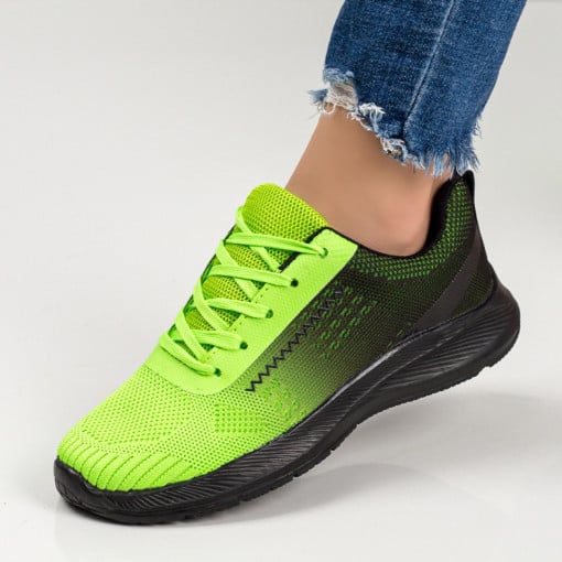 Pantofi sport dama verzi cu negru MDL03252