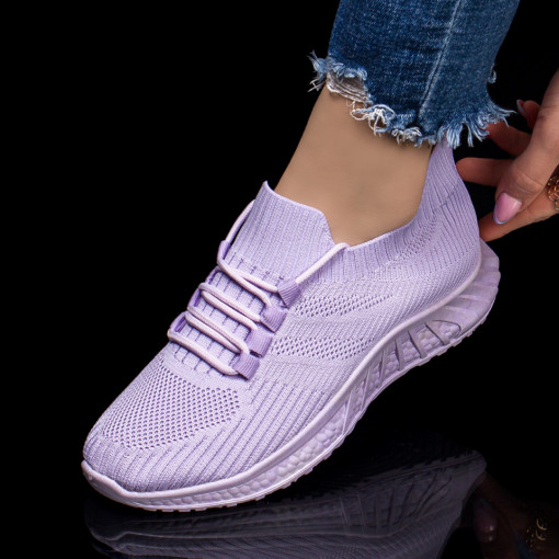 Pantofi trendy sport dama, Pantofi sport mov dama din material textil MDL03979 - modlet.ro
