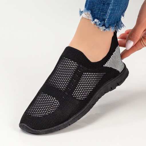 Espadrile dama sport negre cu alb MDL04709