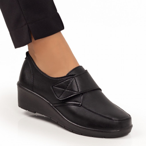 Pantofi casual cu platforma, Pantofi casual dama cu platforma si scai negri MDL06065 - modlet.ro