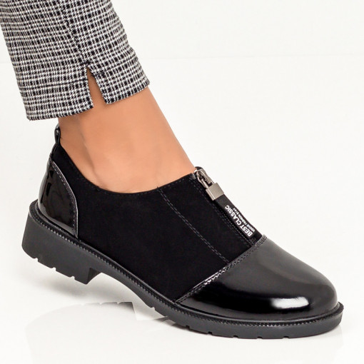 Pantofi casual dama, Pantofi casual negri dama cu fermoar MDL03358 - modlet.ro