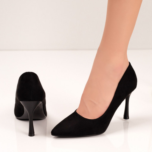 Pantofi Stiletto trendy, Pantofi dama negri cu toc clepsidra MDL04225 - modlet.ro