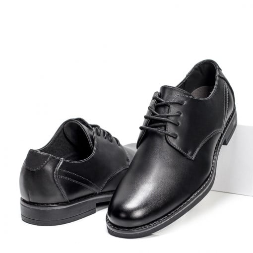 Pantofi eleganti clasici barbati, Pantofi eleganti barbati negri cu siret MDL06070 - modlet.ro