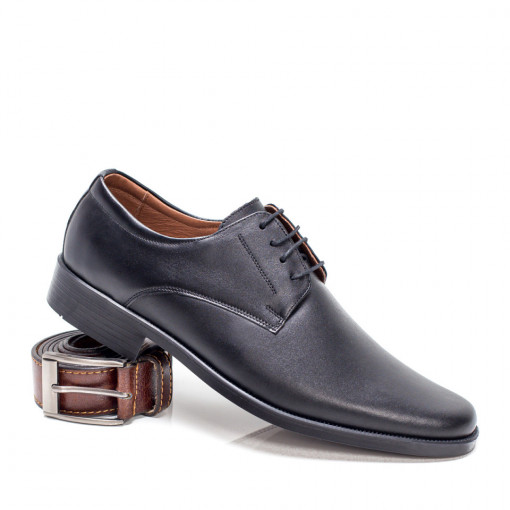 Pantofi eleganti barbatesti din piele, Pantofi negri eleganti din Piele barbati MDL03970 - modlet.ro