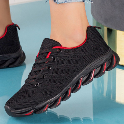 Pantofi sport dama din material textil negri MDL01509