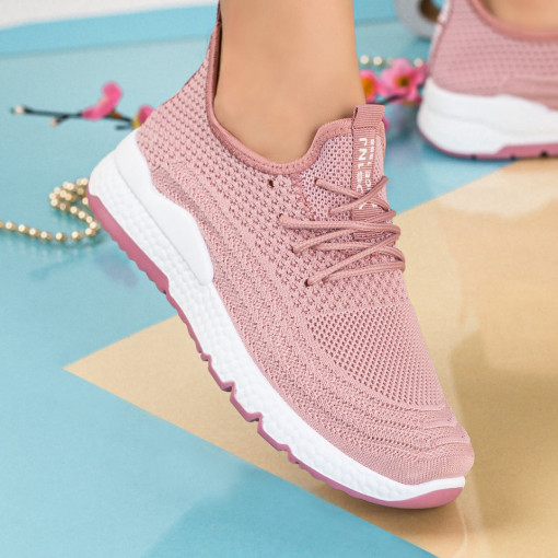 Pantofi sport dama textil roz MDL01236