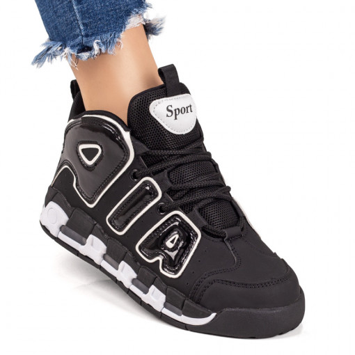 Pantofi sport negri cu alb MDL07809