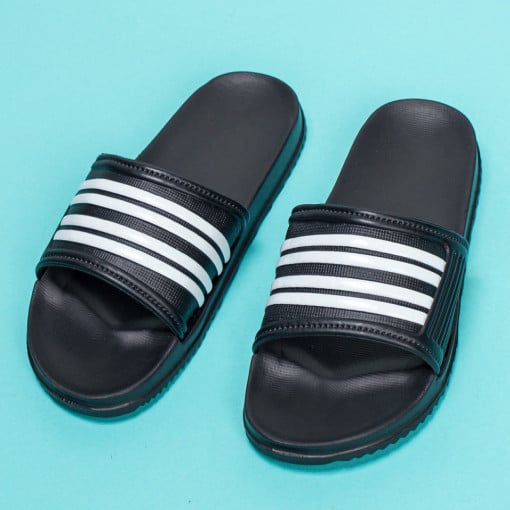 Papuci negru cu alb de plaja barbati MDL05330