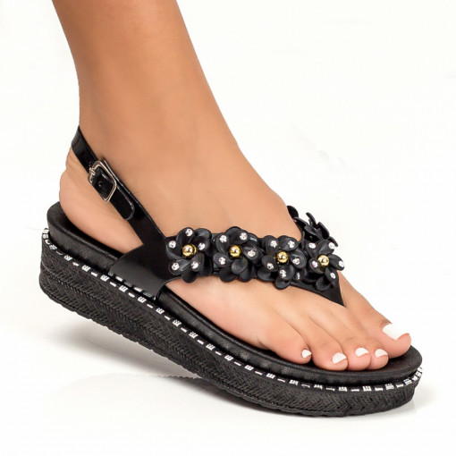 Sandale trendy cu platforma, Sandale dama negre cu platforma MDL05152 - modlet.ro