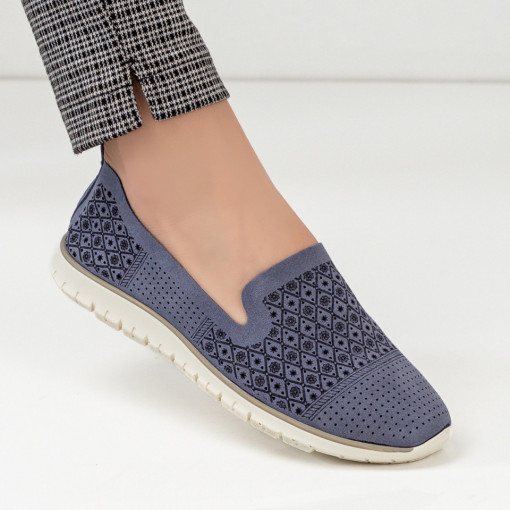 Oferta zilei, Espadrile dama albastre cu talpa joasa MDL04301 - modlet.ro