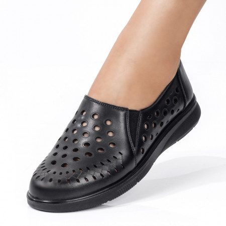 Reduceri  Pantofi casual, Pantofi casual dama perforati negri MDL08184 - modlet.ro