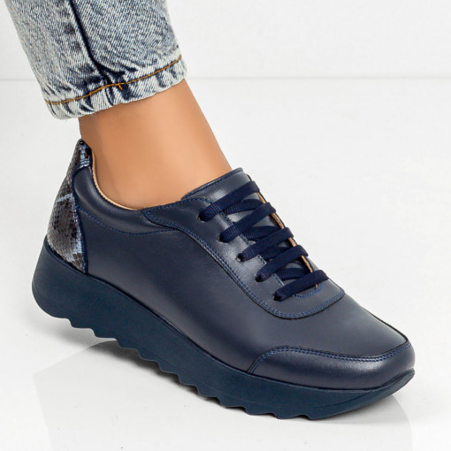 Pantofi casual dama, Pantofi casual Piele dama albastri MDL00430 - modlet.ro