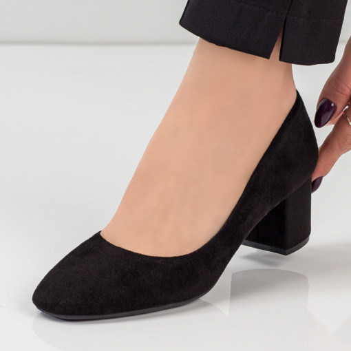 Pantofi cu toc dama negri MDL033865