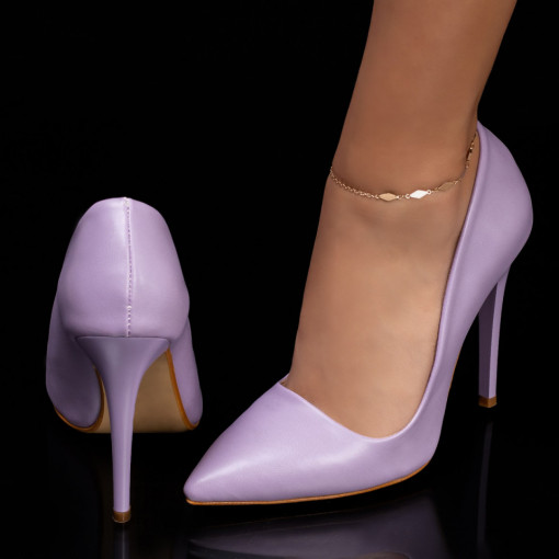 Pantofi dama Stiletto mov cu toc subtire MDL05564
