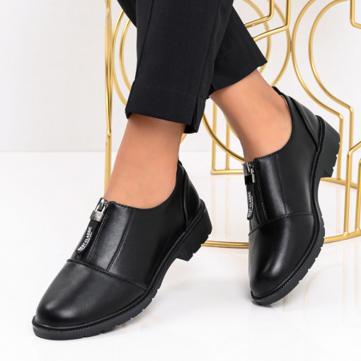 Pantofi casual dama, Pantofi negri casual dama cu fermoar MDL05961 - modlet.ro